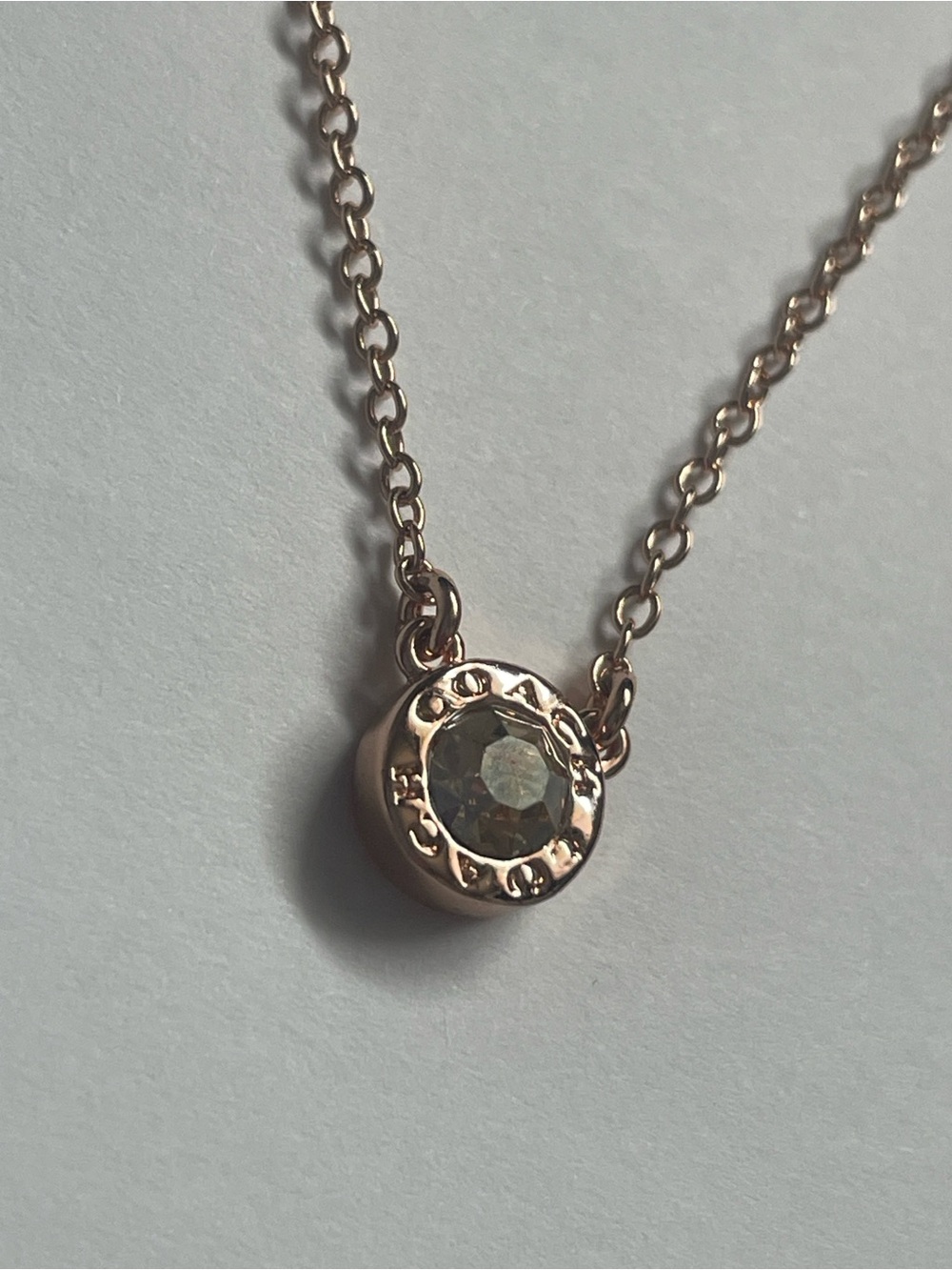 Coach Open Circle Rose Gold CZ Necklace - Picture 2 of 5